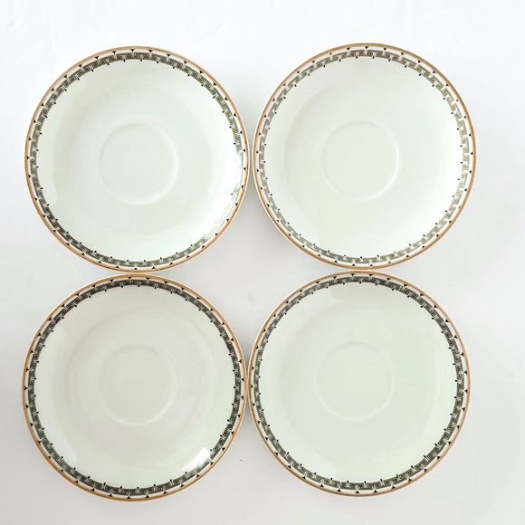 4-pc Haviland & Co Albany Greek Pattern Saucers 1940’s - Picture 1 of 6